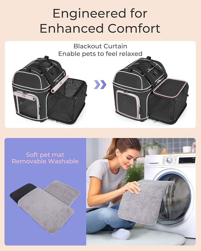 Expandable Pet Carrier: NOBLE DUCK Soft-Sided Cat Dog Carrier 17x11.8X Inches - Image 4
