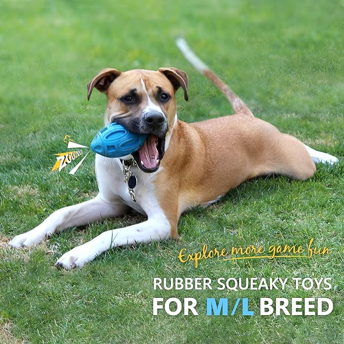 EASTBLUE Squeaky Dog Toys for Aggressive Chewers: Rubber Puppy Chew Ball - Image 3
