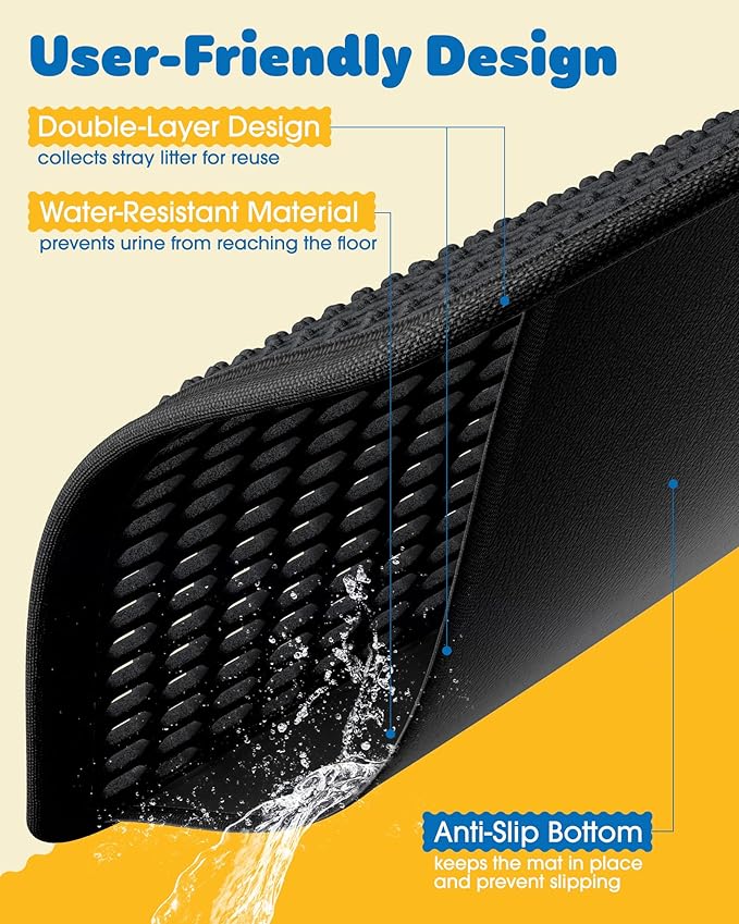 Cat Litter Mat - 23.2'' x 29.1'' Large Litter Trapping Mat, Waterproof - Image 5