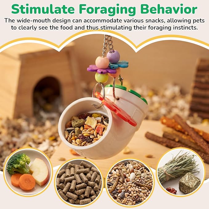 Shappy 2 Pack Rat Enrichment Toys Hanging Foraging Feeder, Interactive Treat - Image 4