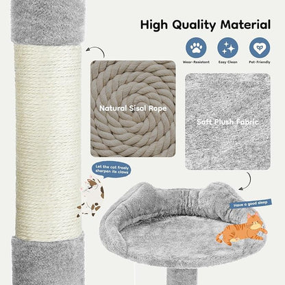 DUMOS 54-inch Indoor Cat Tree Tower –Multi-Level Pet House - Image 3