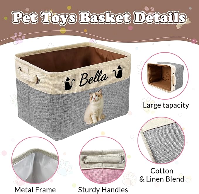 Personalized Dog Cat Toy Storage Basket - Image 4