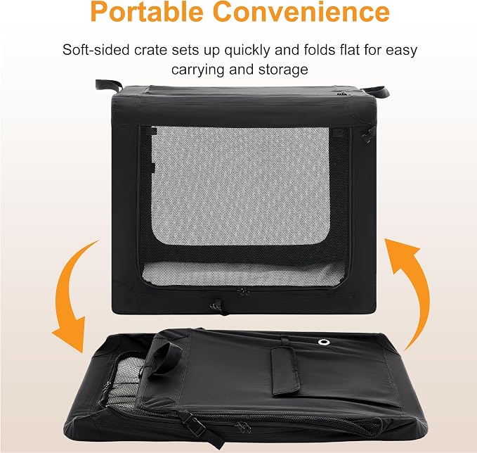 Dog Travel Crate 42 Inch, Portable Soft-Sided Travel Carriers - Image 4