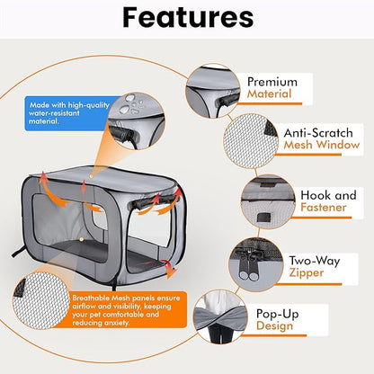 Beatrice Home Fashions Portable, Collapsible, Pop Up Kennel Travel Cat and Dog - Image 4