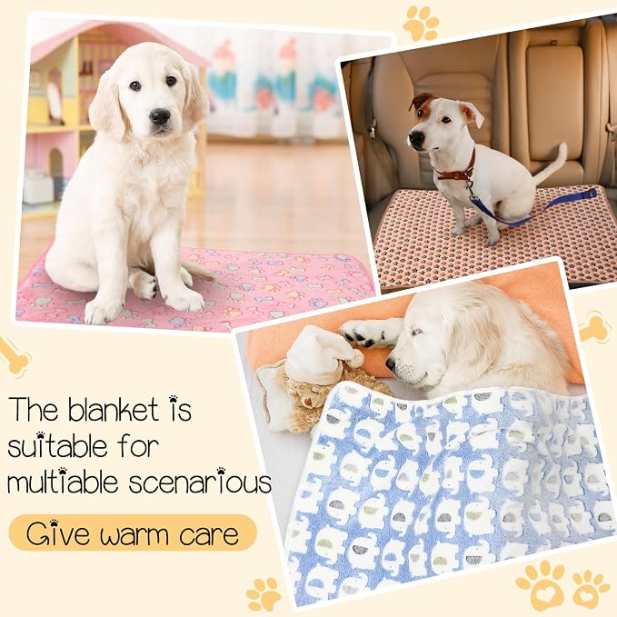 Tatuo 12 Pieces Puppy Blanket Warm Cat Dog Sleep Mat Pet Kitten Fleece Doggy - Image 4