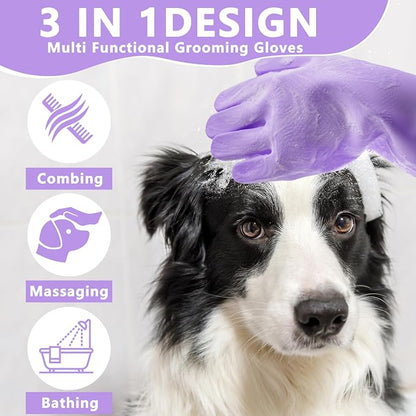 Pet Grooming Gloves—Heat Resistant Dog Washing Gloves - Image 3