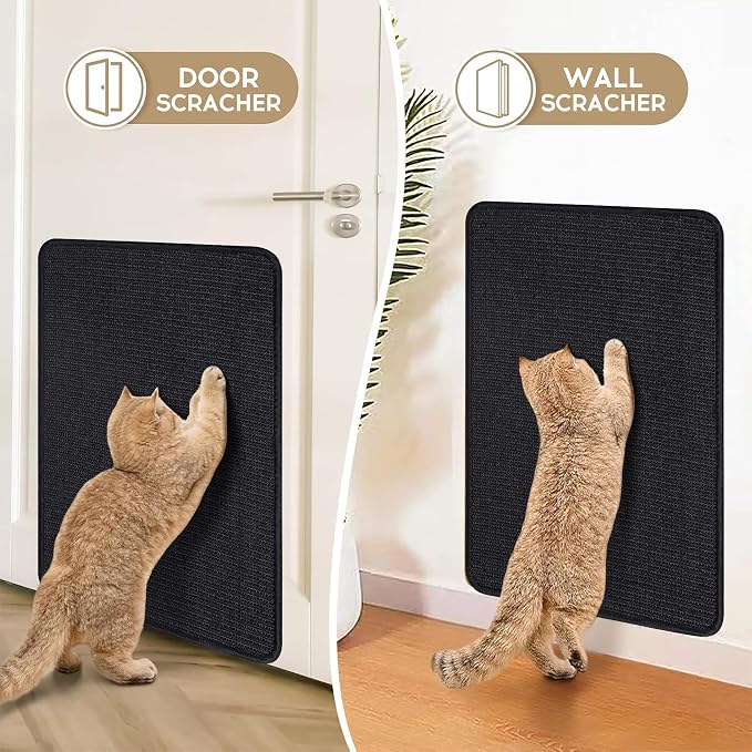 Black Cat Scratching Mat Sisal, 2 Packs Sisal Fabric Large Cat Scratching Pad - Image 6