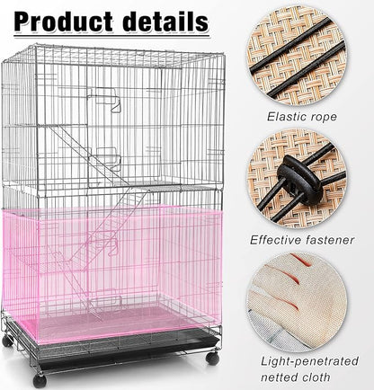 Shappy Large Bird Cage Seed Catcher, Bird Cage Cover Net Skirt Guard, - Image 5