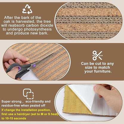 Natural Cork-Cat Scratcher Mat-Cat Scratch Pad Rug-cat Couch Protector-Wall - Image 3