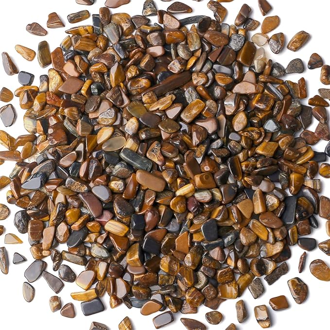 Tiger Eyes Aquarium Gravel Rocks Natural Tumbled Healing Crystal Chips Bulk by YATOJUZI