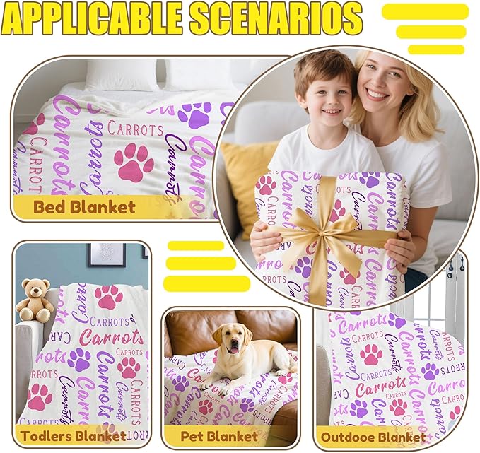 Personalized Paw Print Dog Blanket - Image 6