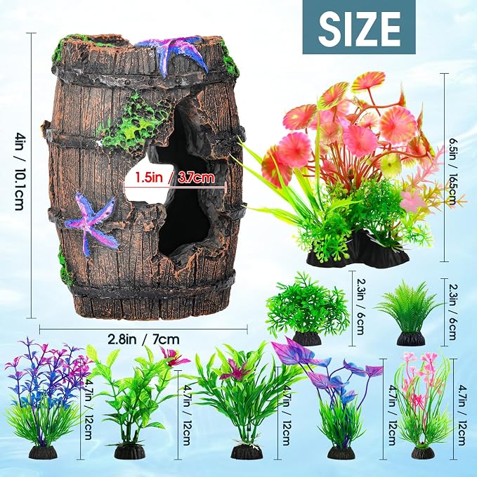 CousDUoBe Fish Broken Barrel Decor Fish Tank Decorations Betta Fish Tank - Image 2
