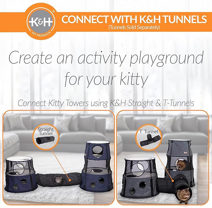 K&H Pet Products Kitty Tower Classy Gray 2 Story - Image 3