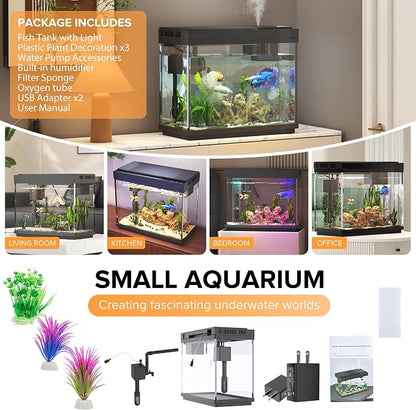 Fish Tank, 2.4 Gallon Fish Aquarium, Fish Tank Starter kit - Image 8