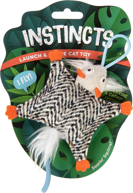 Instincts by SmartyKat HappyNip Soarin' Squirrel Crinkle Launcher Plush - Image 2