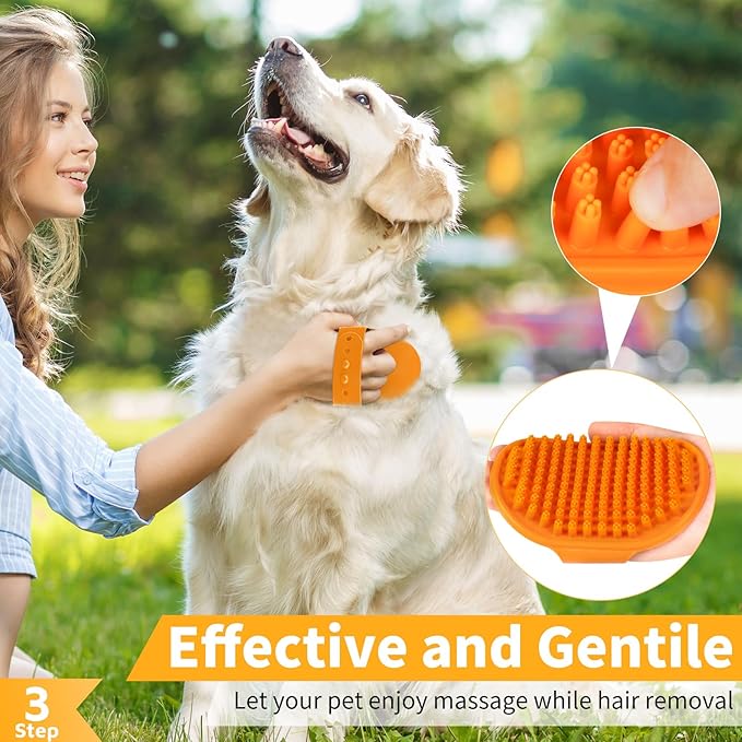 Comotech 6PCS Dog Bath Brush & Dog Toothbrush | Adjustable Handle Shampoo Brush - Image 4