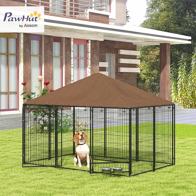 PawHut Outside Dog Kennel, 6.9' x 4.6' x 5' Puppy Play Pen - Image 2