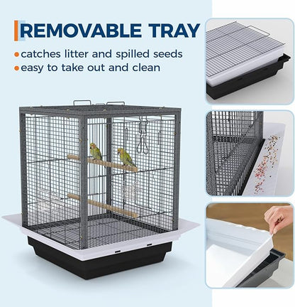 Garvee Small Bird Cage with Playground Stand, 20 Inch High Travel Bird Cage - Image 4