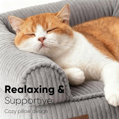 FUKUMARU Dog Couch Bed, Corduroy Cozy Cat Bed - Image 2