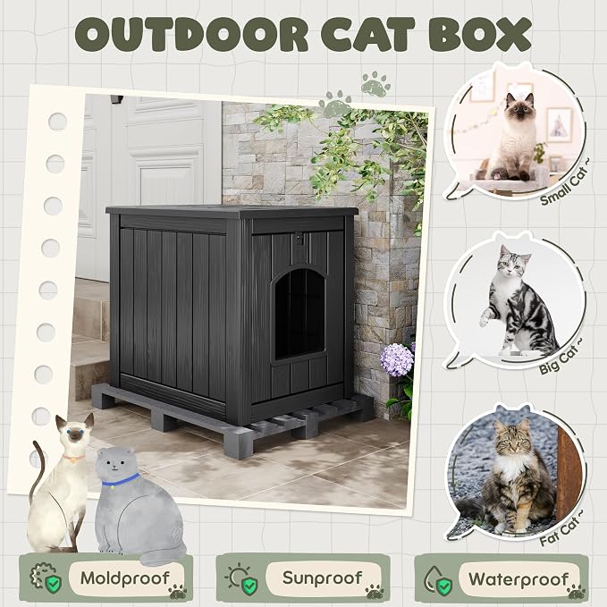 Cat Litter Box Enclosure, Plastic Hidden Litter Box Side Table - Image 7