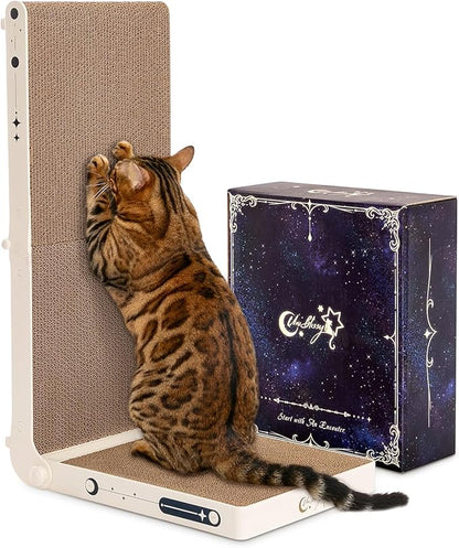 Cat Scratcher, 25.3 Inch Double Sided L Shape Cat Scratching Board, No Assembly by UniBlissy