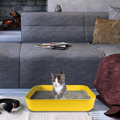 Small Litter Box, Plastic Kitten Litter Box, 13.9 x 9.8 x 3 Inch Open Litter Box - Image 7