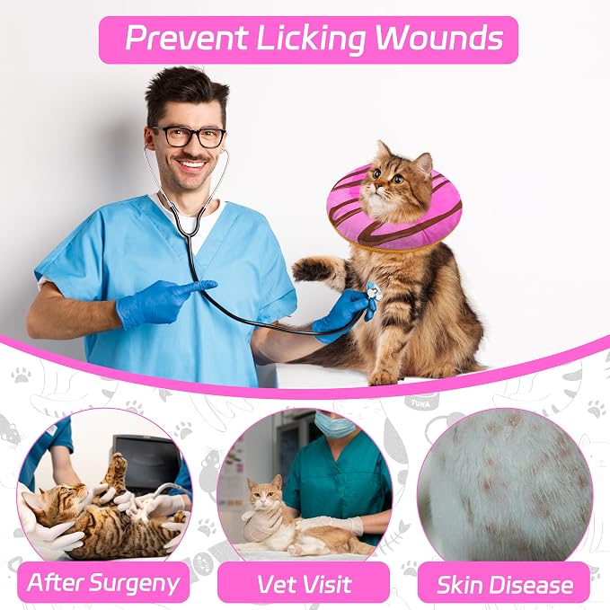 Cat Cone Collar Soft, Adjustable Cat Recovery Collars Kitten Cones to Stop - Image 6