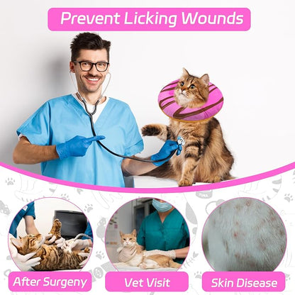 Cat Cone Collar Soft, Adjustable Cat Recovery Collars to Stop Licking, Cute - Image 6