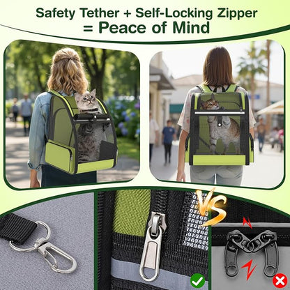 Cat Backpack Carrier for Travel Hiking: Expandable Foldable Breathable Mesh - Image 7