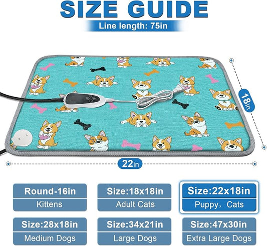 Cat Heating Pad, 22x18 in Heated Cat Bed, Adjustable Thermostat+Constant On - Image 2