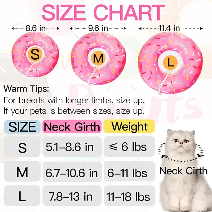 Cat Cone Collar Soft, Adjustable Cat Recovery Collars Spay Cones to Stop Licking - Image 2