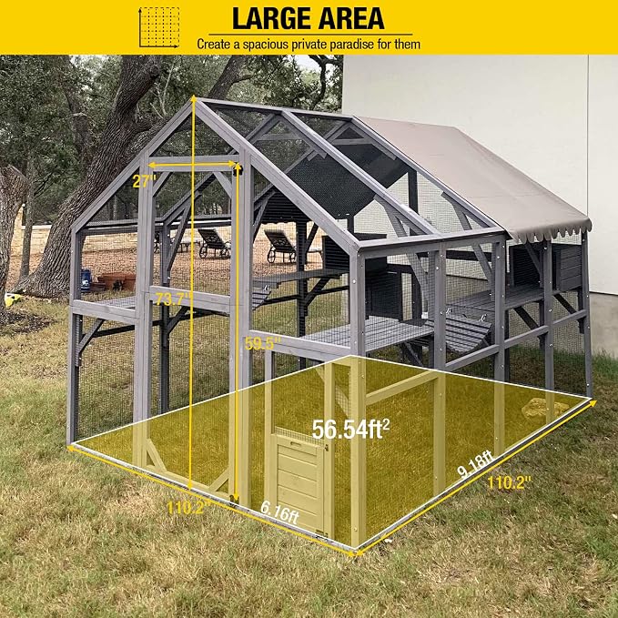 Aivituvin Cat House Outdoor Catio Kitty Enclosure - Image 7