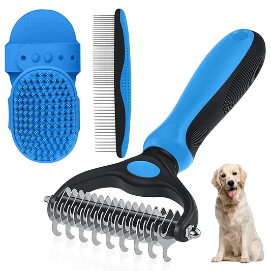 Double-Sided Pet Grooming Rake by Unknown