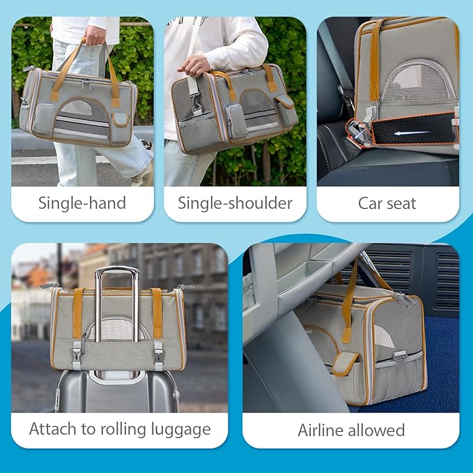18x11x11 Inches Cat Carrier– Fits Pets Up to 16 lbs, Anti-Collapse Design - Image 6