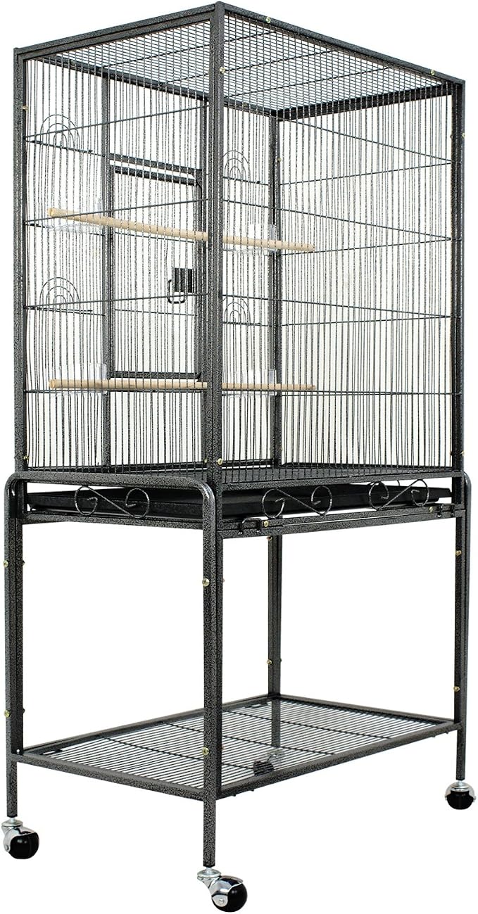 SUPER DEAL 53-Inch Rolling Bird Cage Large Wrought Iron Cage - Image 8
