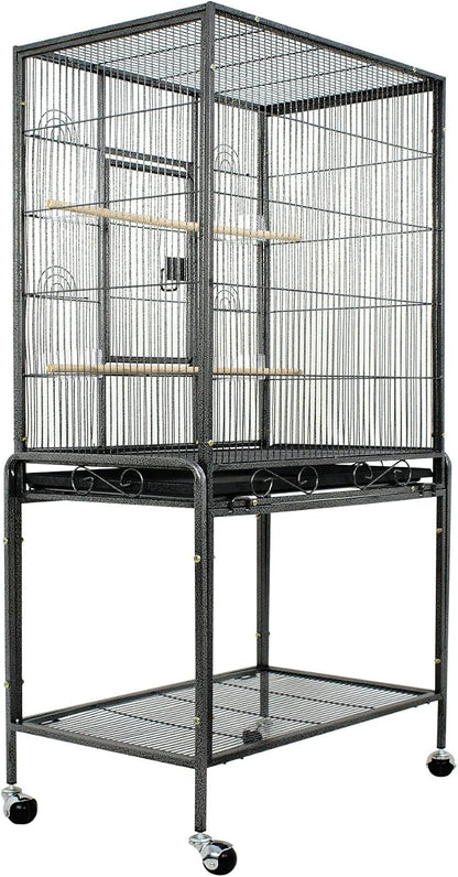 SUPER DEAL 53-Inch Rolling Bird Cage Large Wrought Iron Cage - Image 8