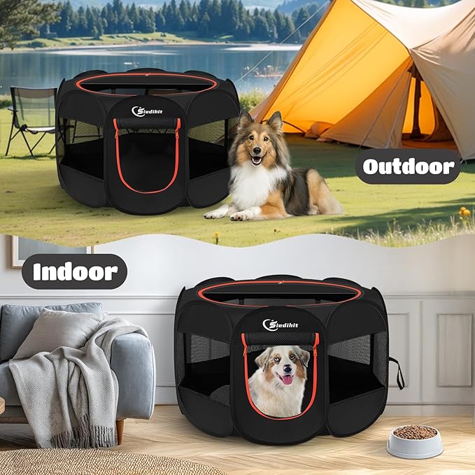 Dog Playpen, Large Puppy Pet Playpen, Dog Crate Tent Cage Indoor/Outdoor - Image 3