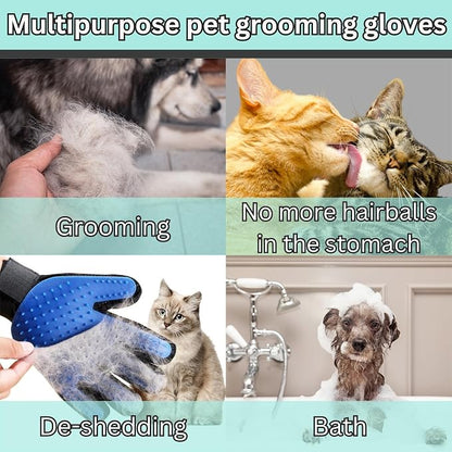 Pet Hair Remover Glove – Blue, Reusable Grooming Glove - Image 5