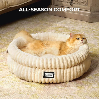 BALANCE Cat Bed Kitten Bed, Washable Round Cat Beds - Image 4