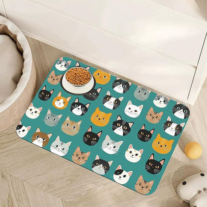 Cute Cat Dog Food Mat, Absorbent Pet Feeding Mat by Unknown