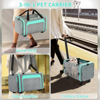 Rolling Pet Carrier with Detachable Wheels - Image 5