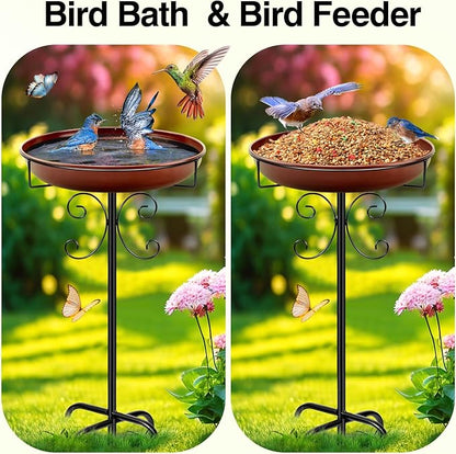 Daoeny Heavy Duty Bird Baths for Outdoors, 35In Outdoor Freestanding Birdbaths - Image 4