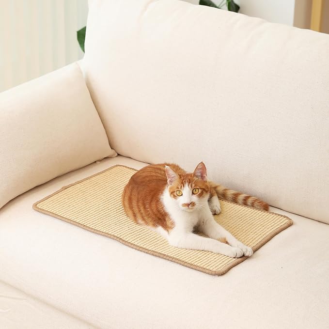 FUKUMARU 2 Packs Cat Scratching Mat, 19.6 x 11.8 Inch Natural Sisal Cat Scratch - Image 8