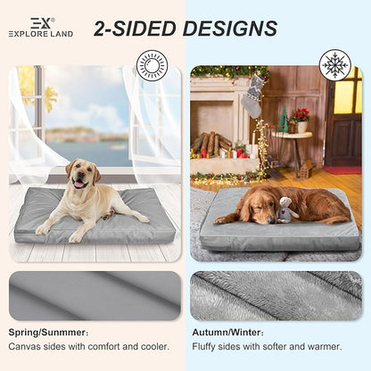 Explore Land Waterproof Dog Bed Cover Machine Washable Fluffy Dog Bed - Image 2