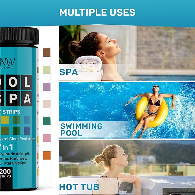Pool Test Strips 7-in-1, 200 Quick and Accurate Pool and Hot Tub Test Strips - Image 5