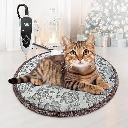 Cat Heating Pad Round with Smart Thermostat Switch and Power Line Protection - Image 2
