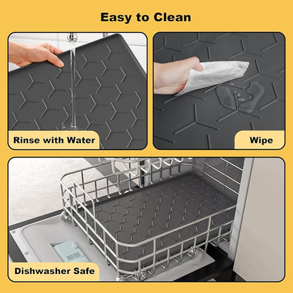Pieviev 24''x16'' Dog Cat Food Bowl Mat, Silicone Waterproof Food Grade Pet - Image 6