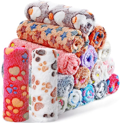 Chumia 18 Pcs Fleece Pet Blanket Soft Warm Sleep Mat Fluffy Cute Puppy Supplies by Chumia