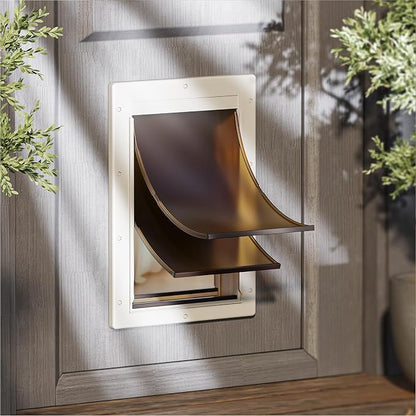 Never Rust Dog Door with Durable Plastic Frame, Medium Doggy Door by PETCOMING