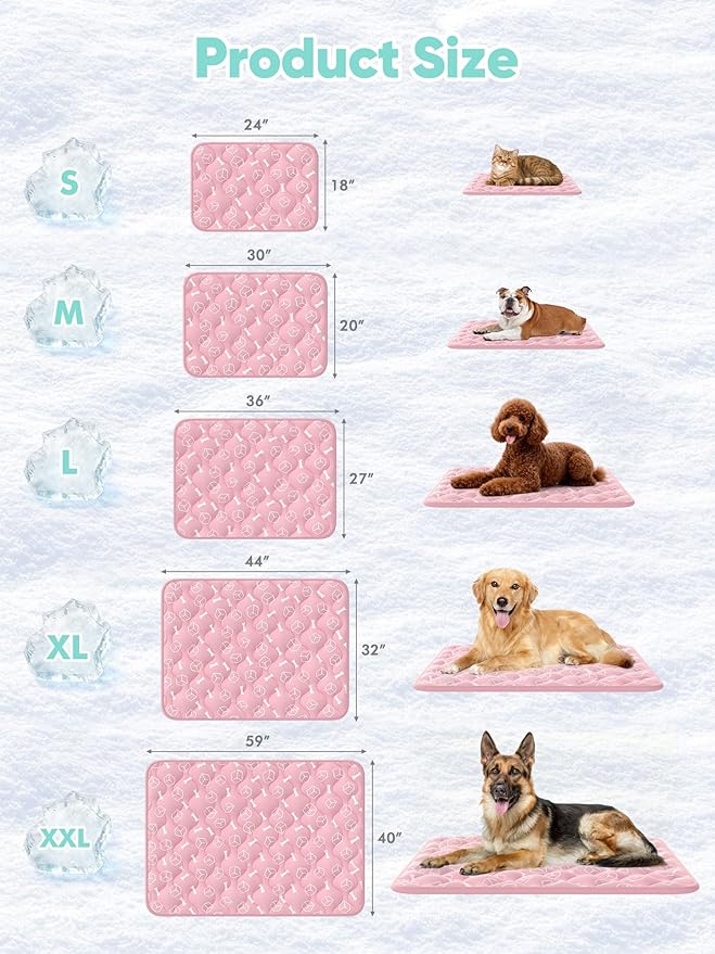 Rywell Dog Cooling Mat 2.0, Soft Blush Pink, Long-Lasting Cool - Image 7